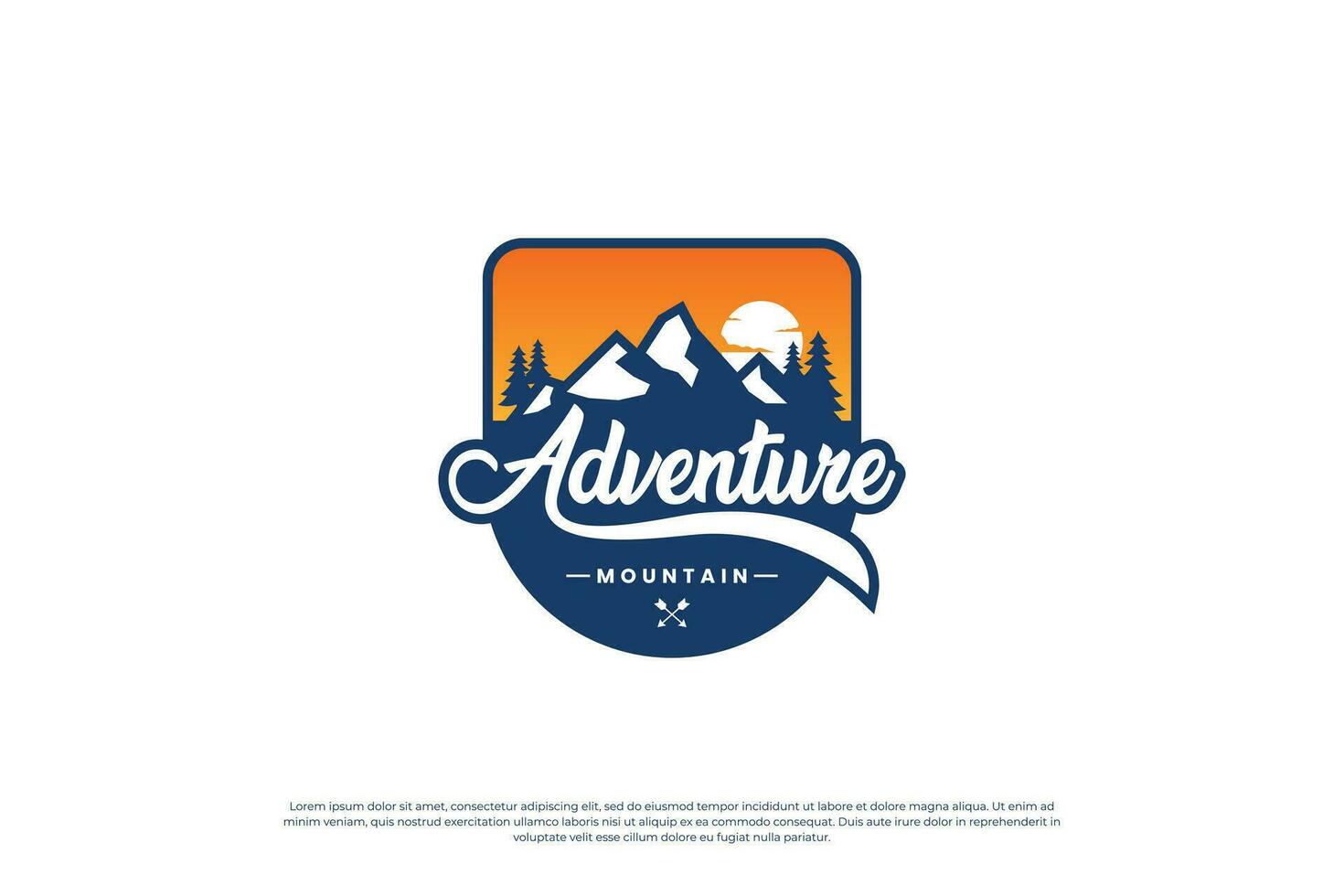 mountain adventure logo design. mountain exploration badge template. vector