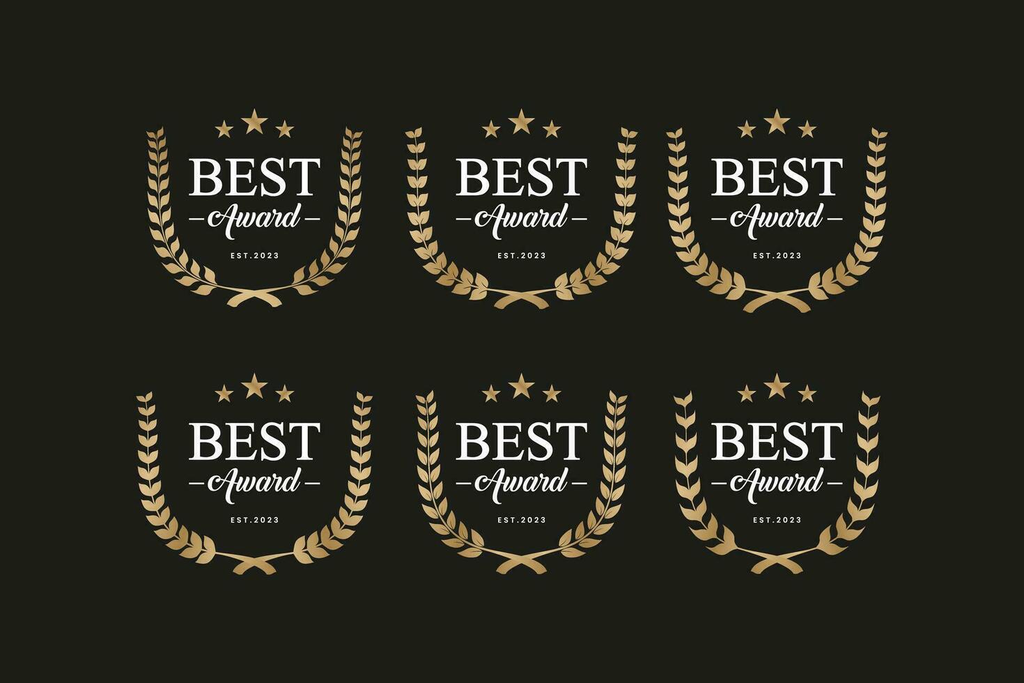 Set of laurel wreath for Best nominee award, champion award, and anniversary event vector