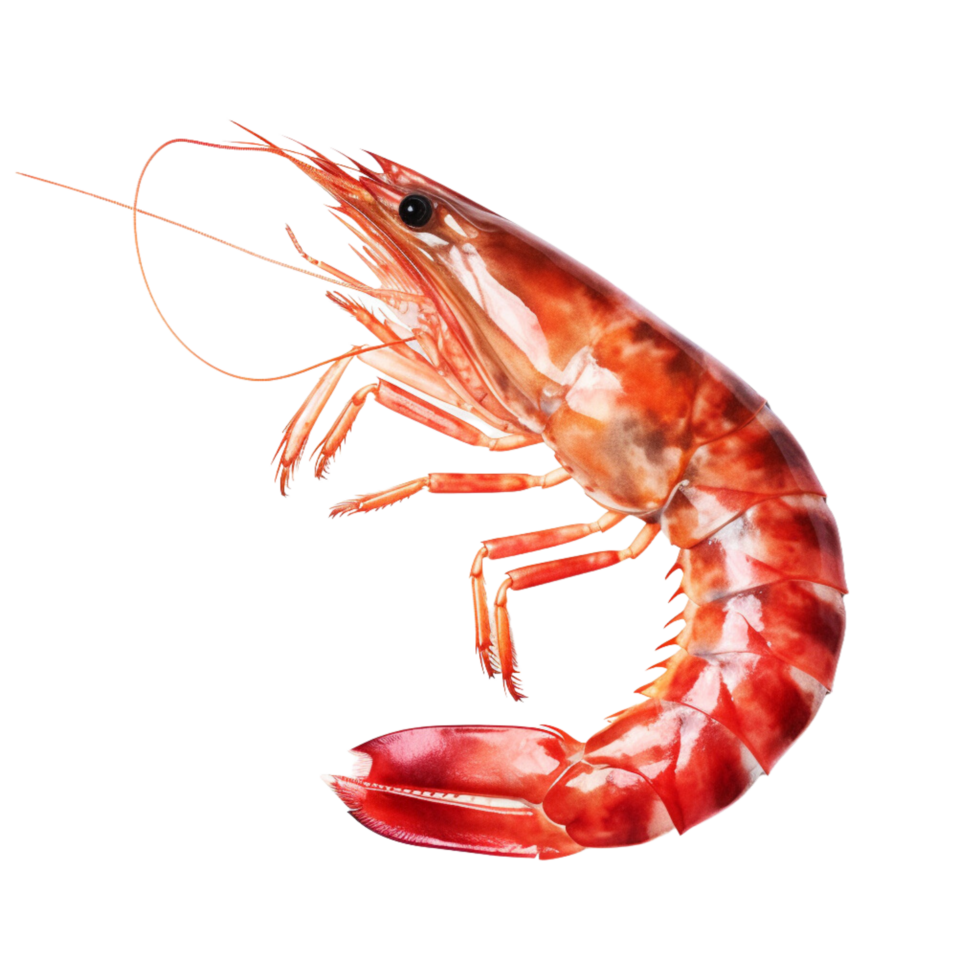 AI generated Tiger shrimp on a transparent background. png