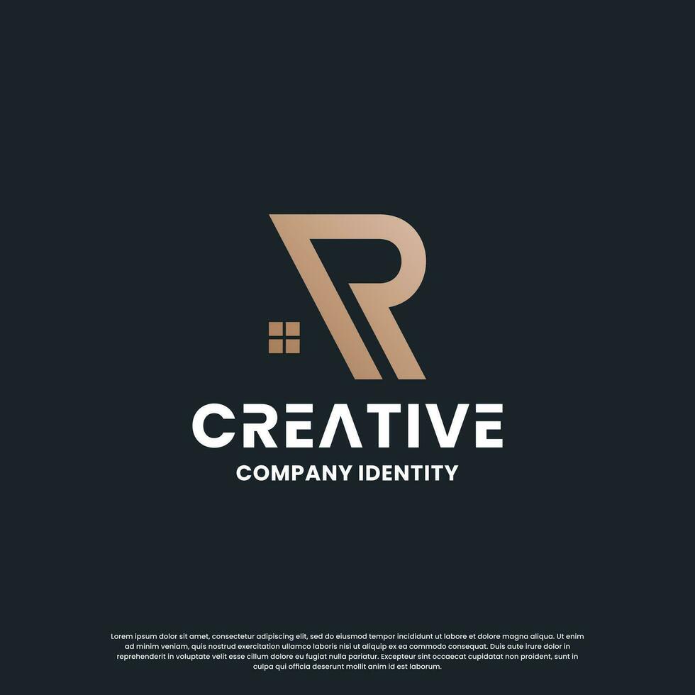 creative monogram letter A R combine with house logo design inspiration vector