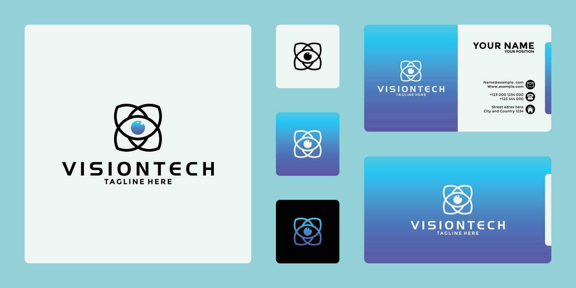 visión logo diseño modelo con degradado color vector