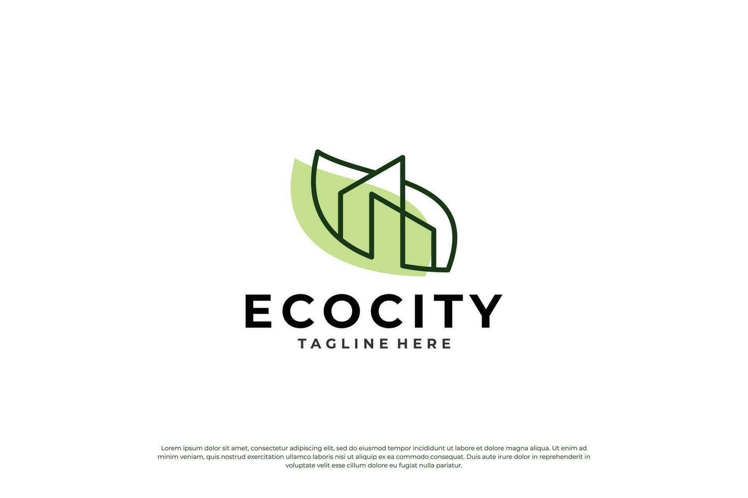 Green city Real Estate logo design. Environmentally friendly building logo concept. vector