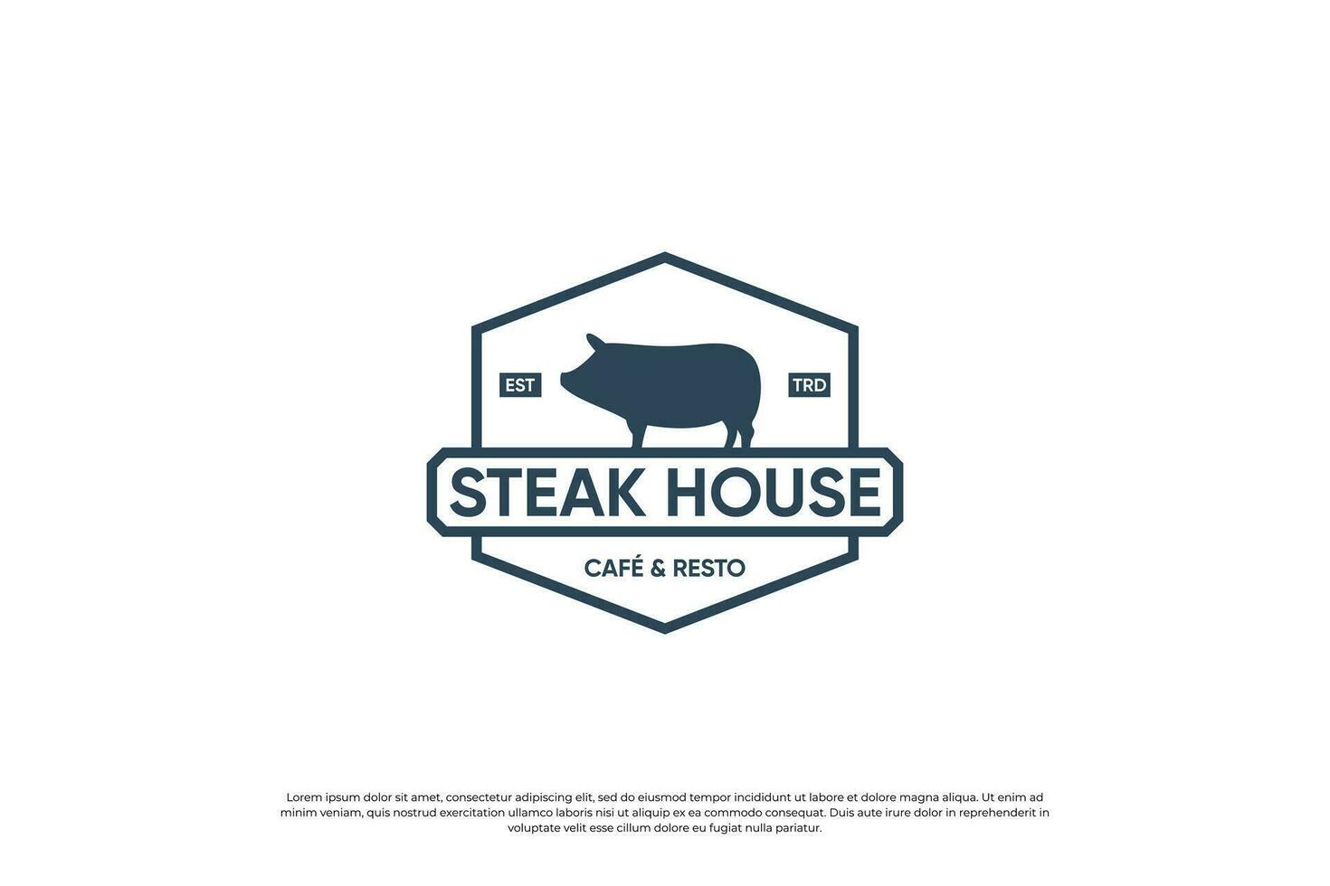 Steak house, butchery shop emblems logo design. vector