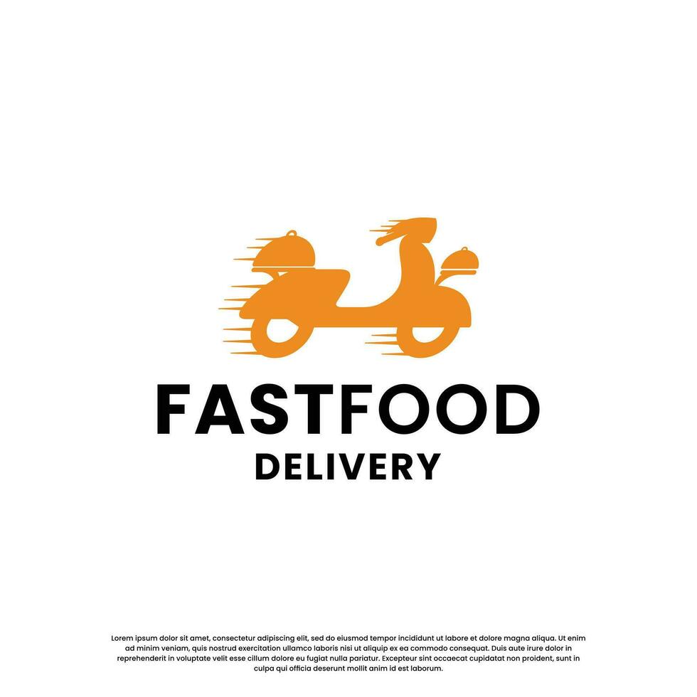fast food logo design for delivery and restaurant business vector