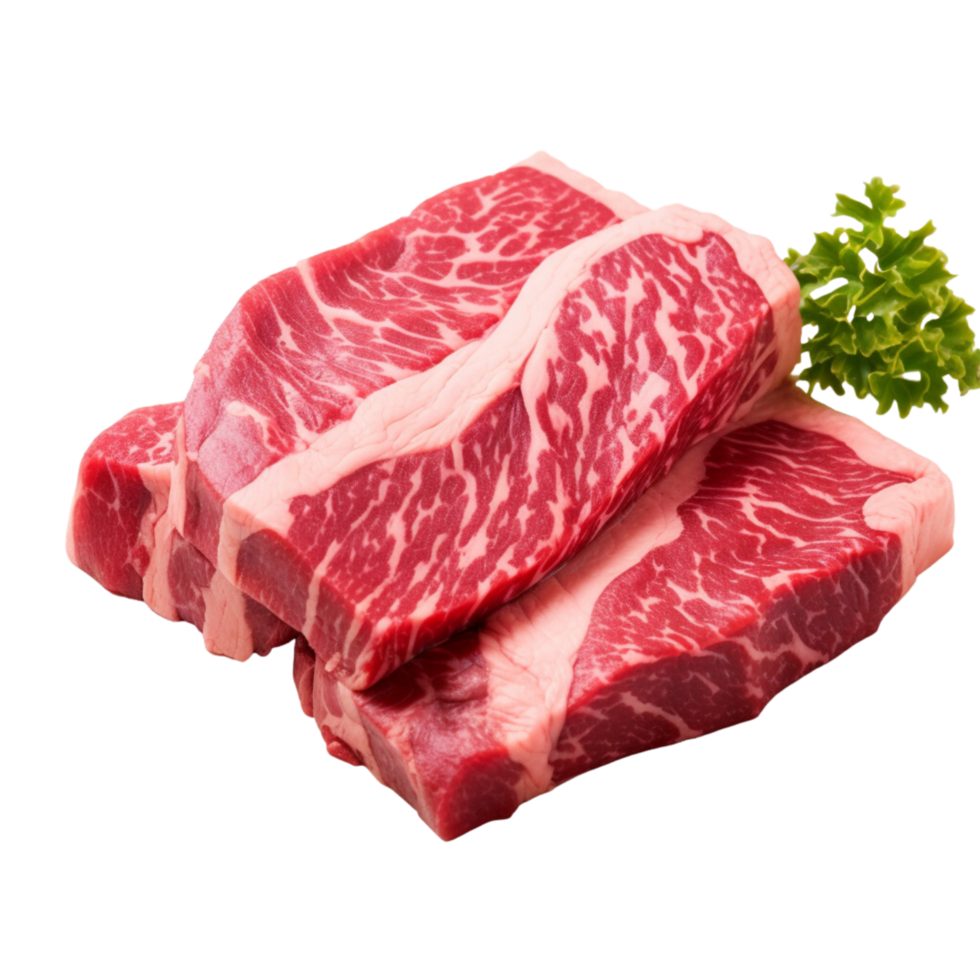 ai generiert japanisch wagyu Rindfleisch auf ein transparent ...