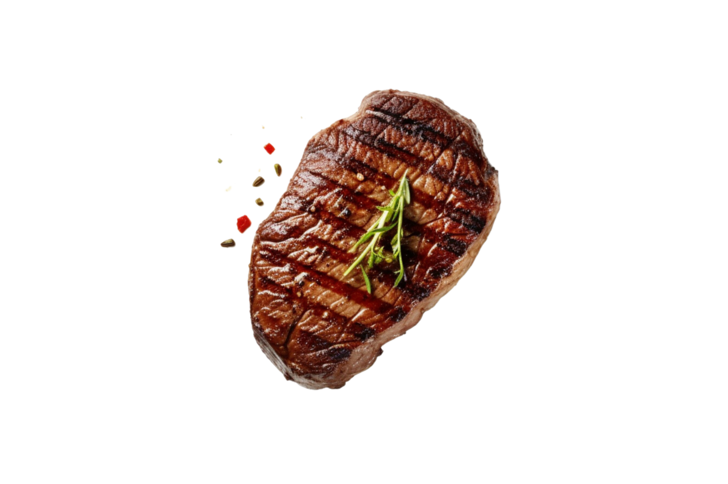 AI generated Grilled beef steak isolated on a transparent background. png