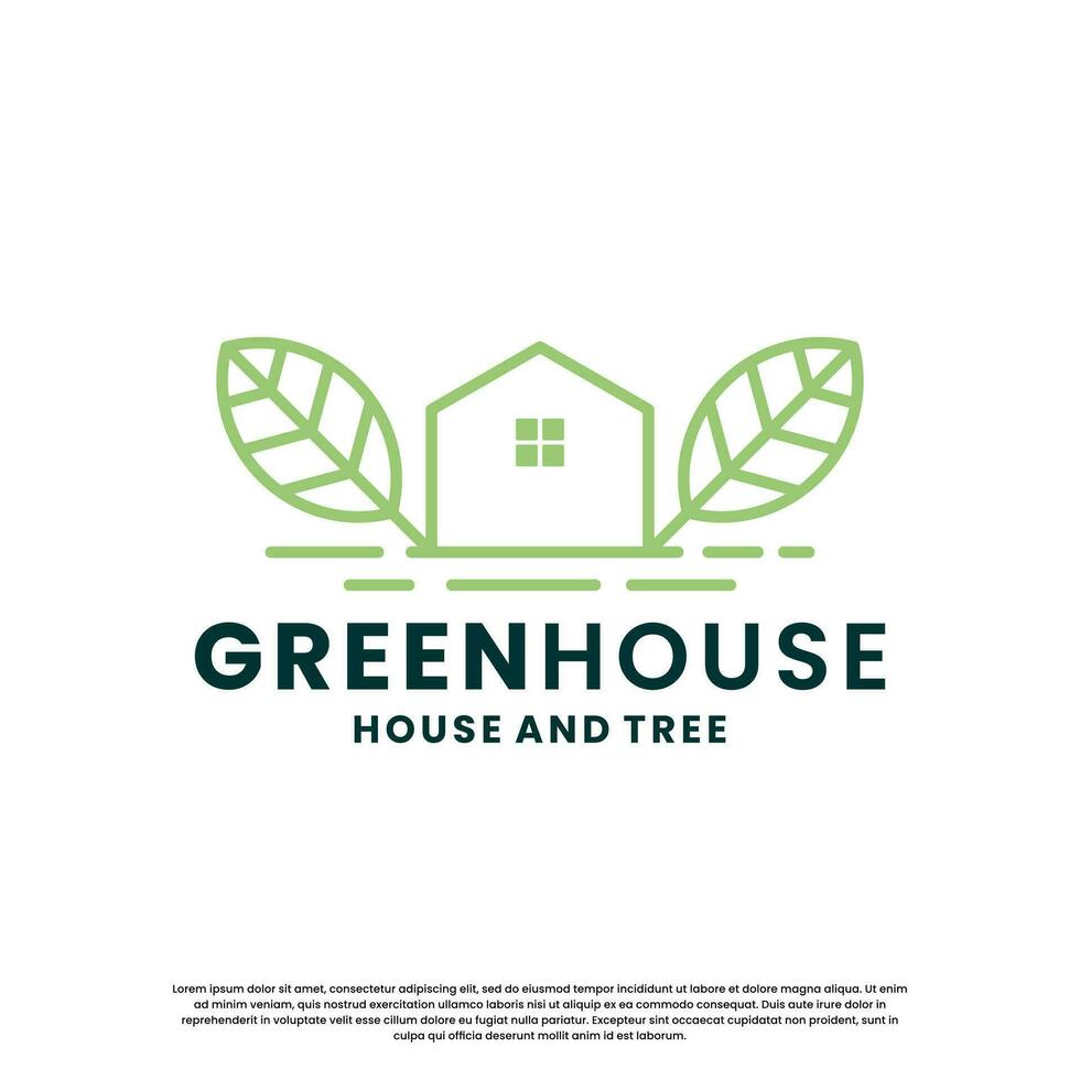 green house logo design. modern eco house logo for your business vector