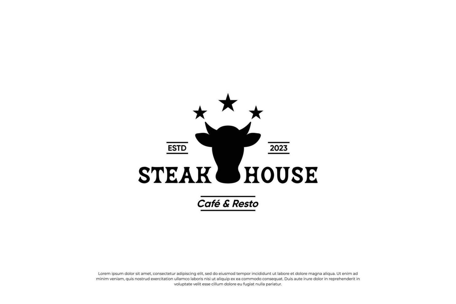 Steak house labels and logos. Meat, barbecue, butchery, steak badges ...