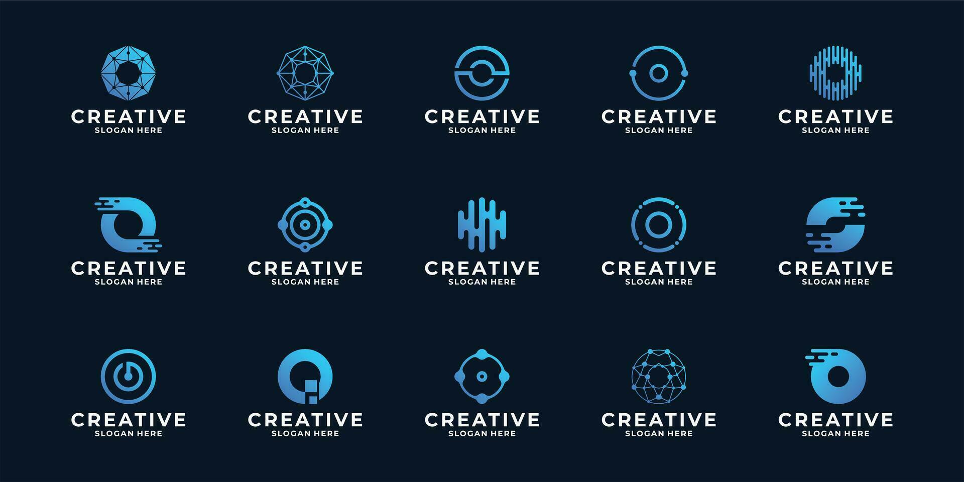 Set of letter N logo design dot connection, modern technology logo template. vector