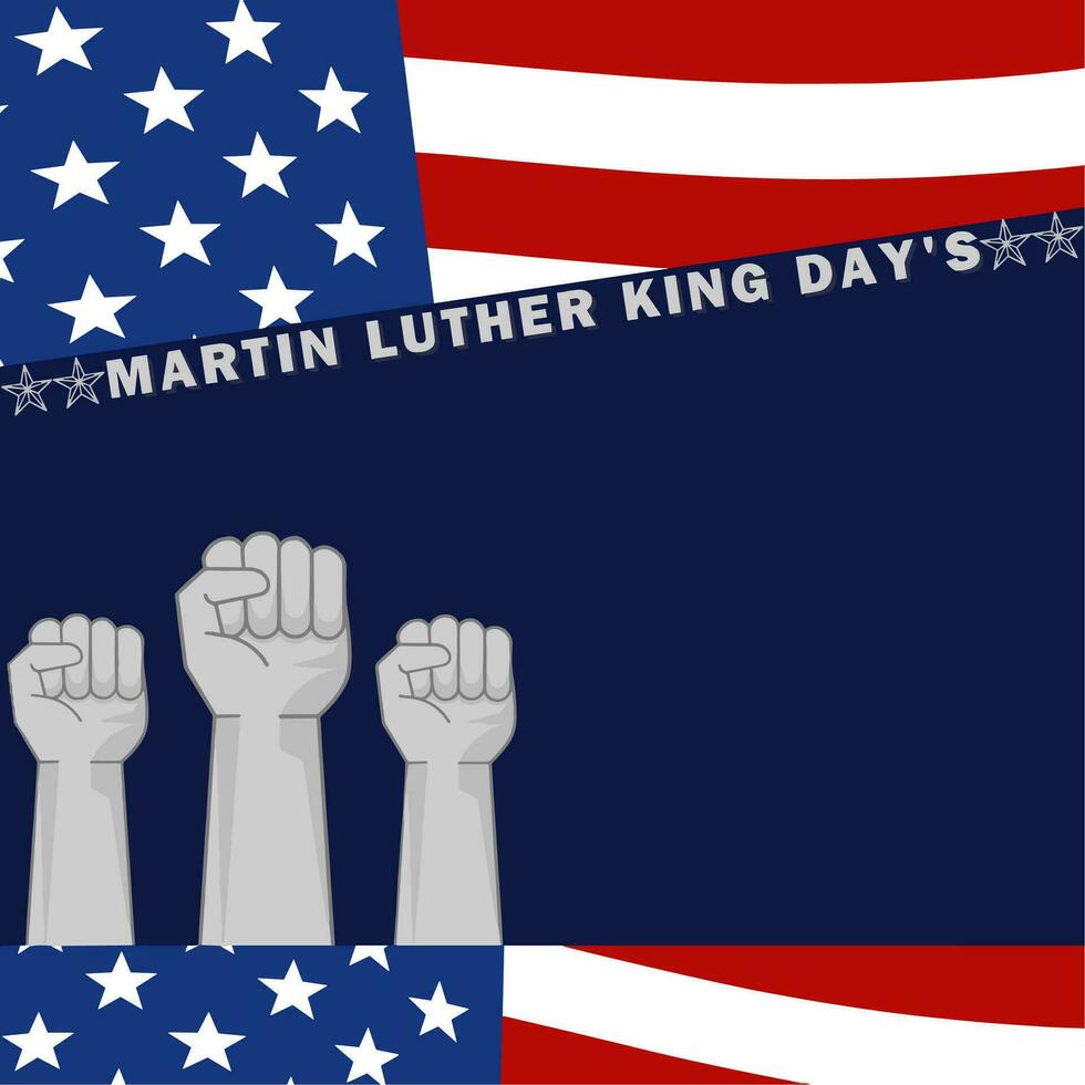 American Flag with text Martin Luther King Jr Day's and Political fist Symbol of Justice vector