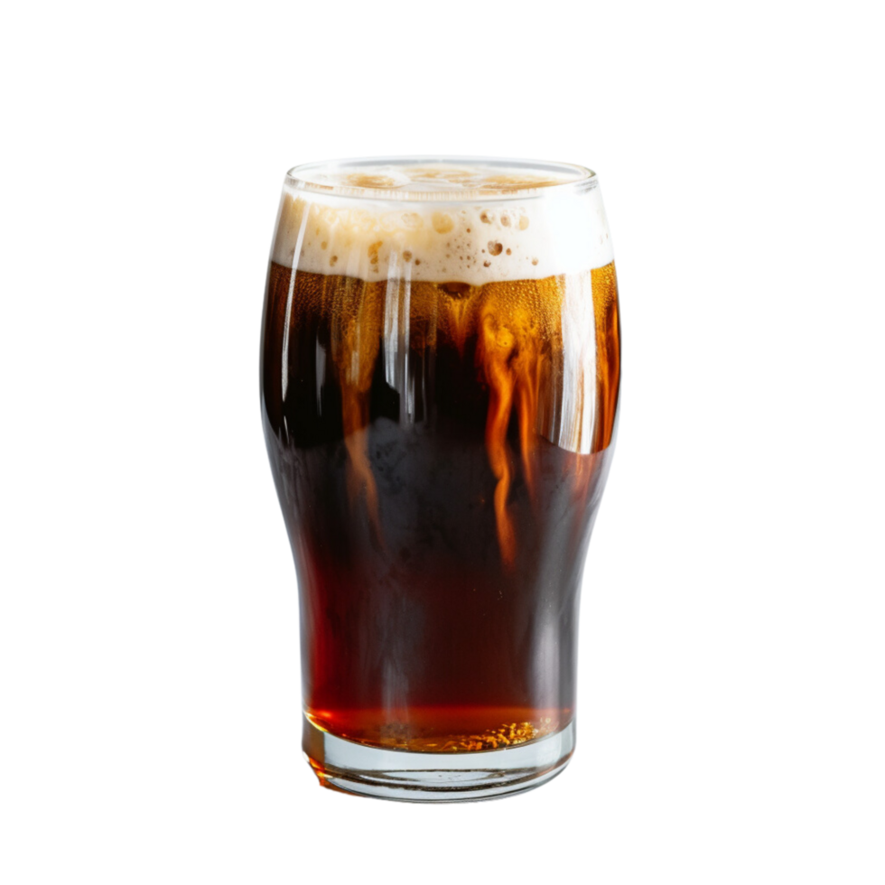 AI generated Nitro Coffee, Cold brew infused with nitrogen on transparent background. png