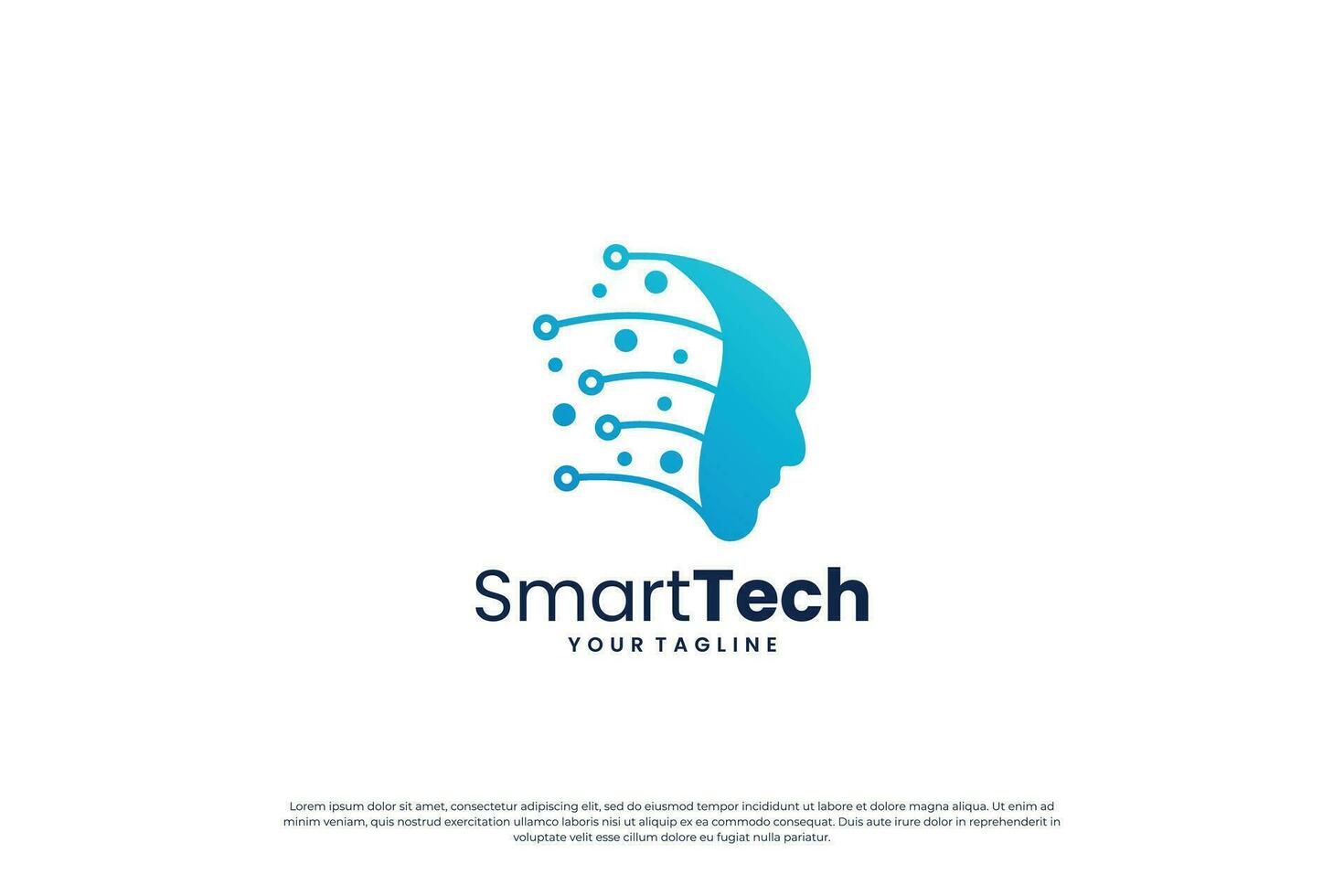 Future artificial intelligence logo design. Digital brain connection logo. vector