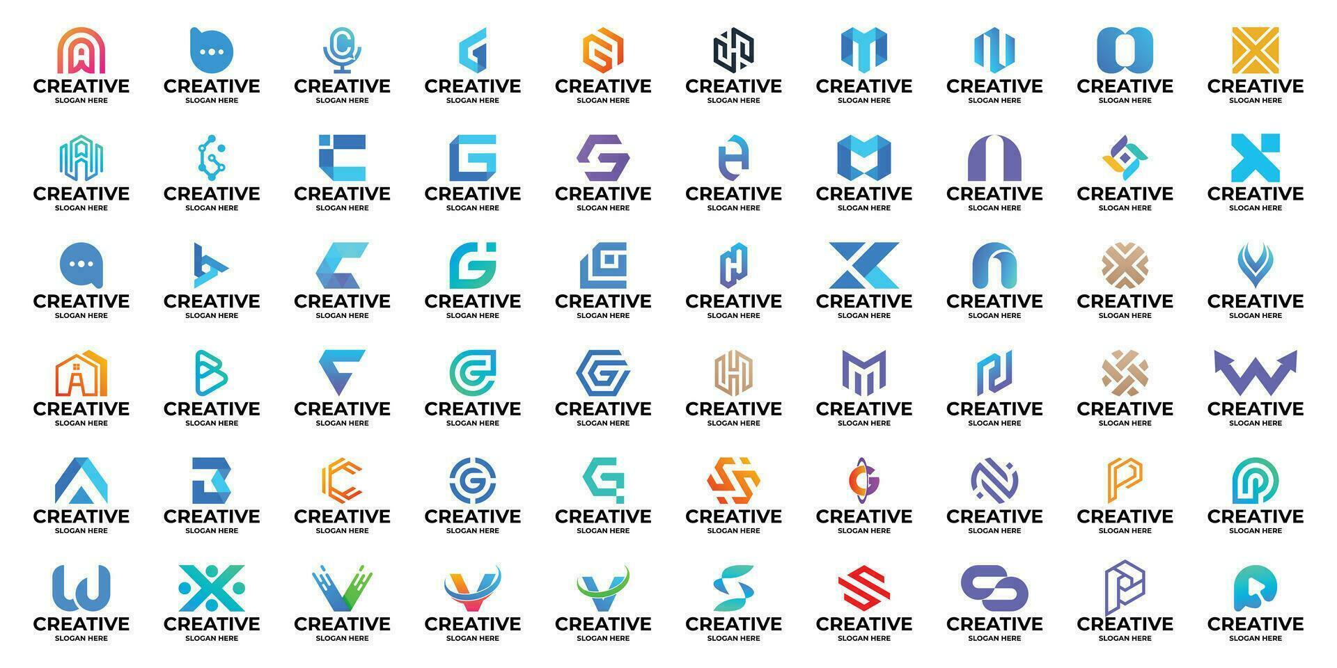 Set of abstract symbol letter A to Z logo design collection. vector