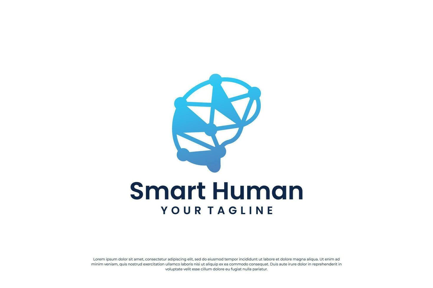 digital human brain connection logo design. vector