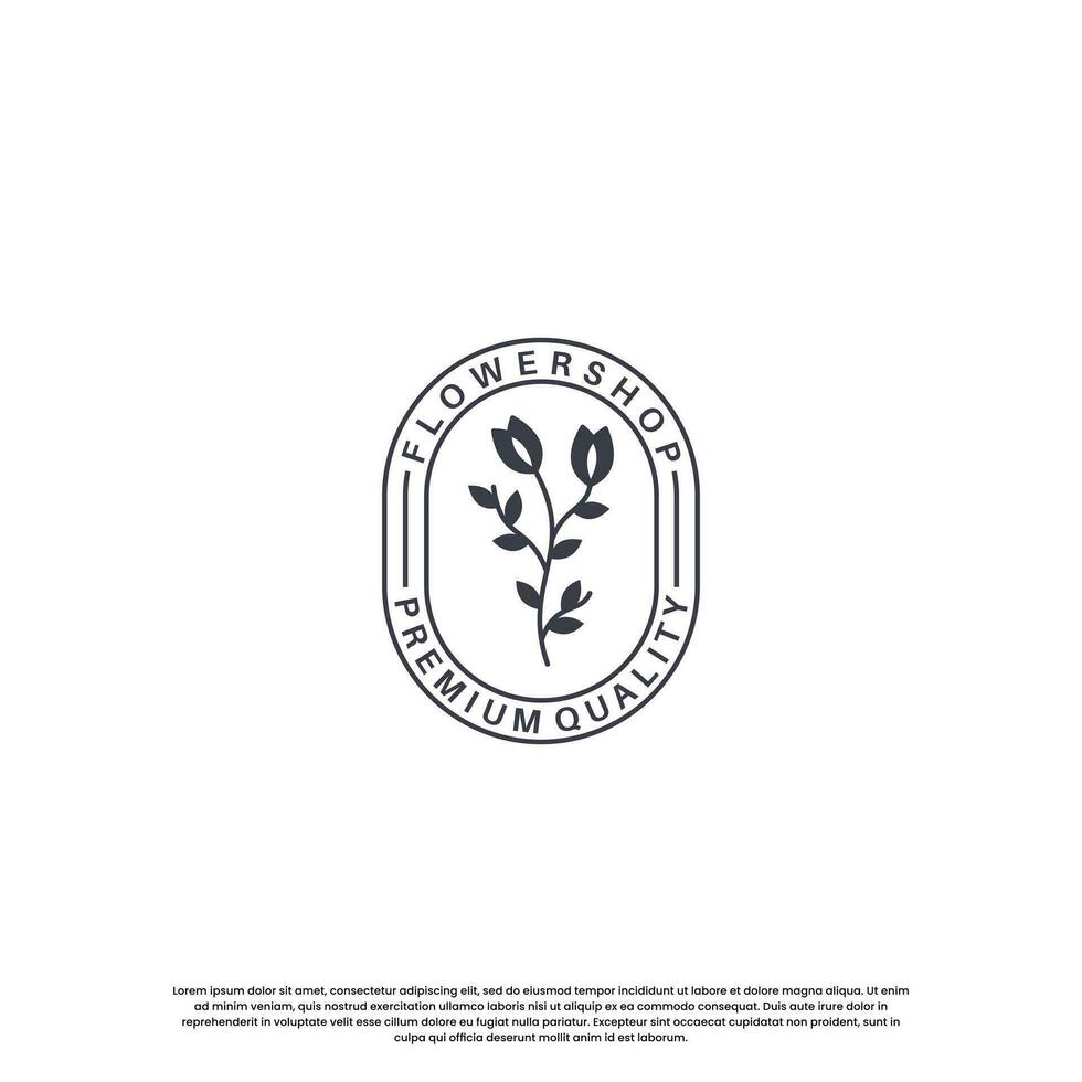 flower shop logo design vintage. logo for plant and flower business vector