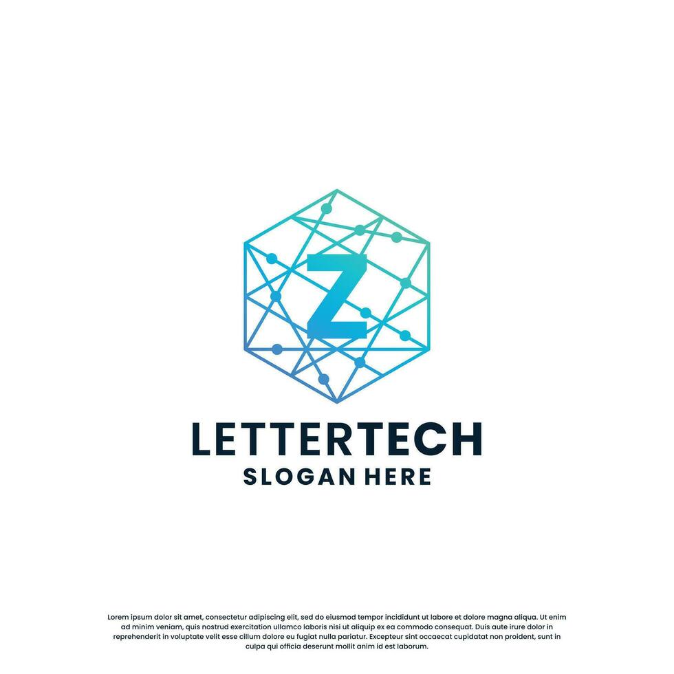 letter Z logo design for technology, science and lab business company identity vector