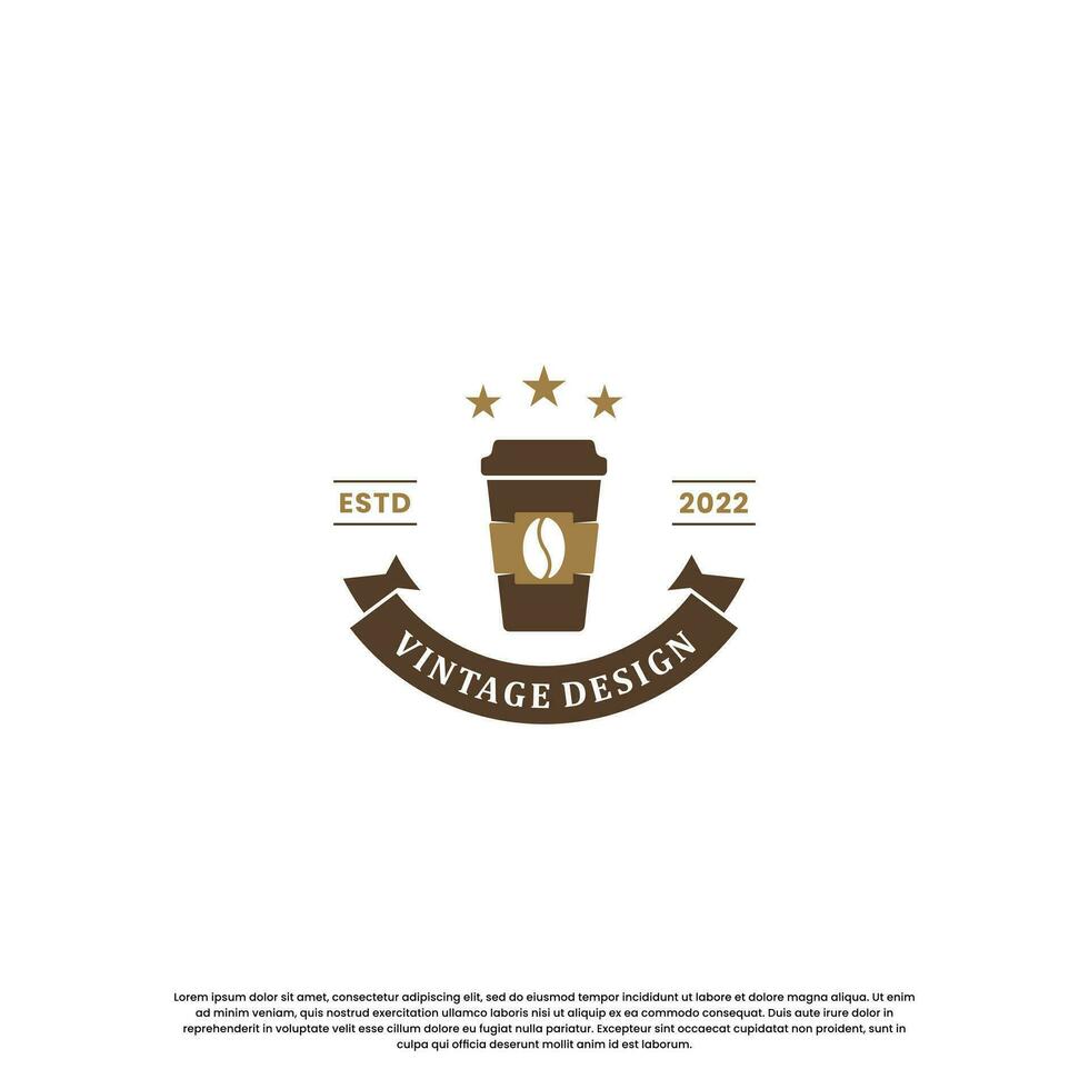 vintage coffee logo design. retro coffee shop logo. vector