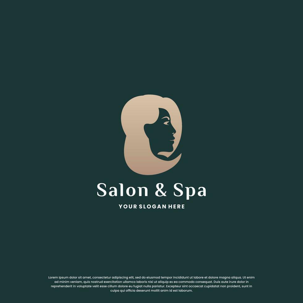 luxury beauty woman logo design. emblem label cosmetic logo vector