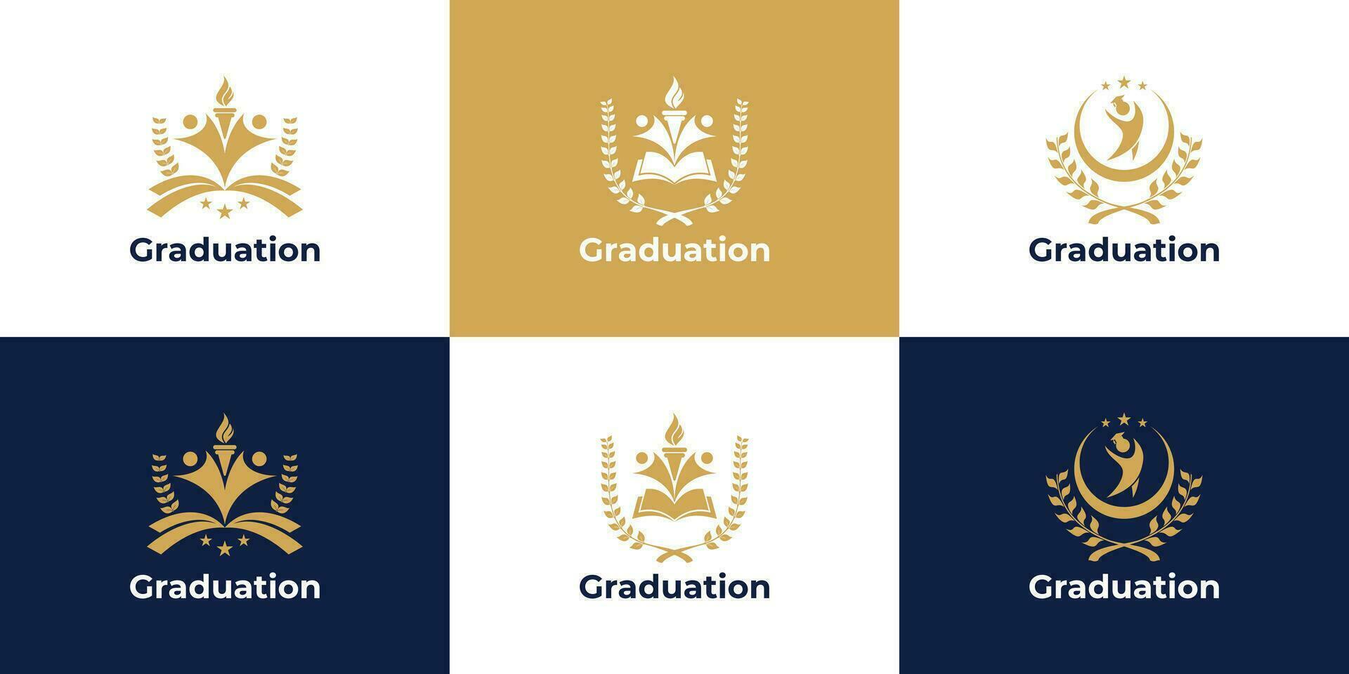 Set of education logo design for university and school academy. vector