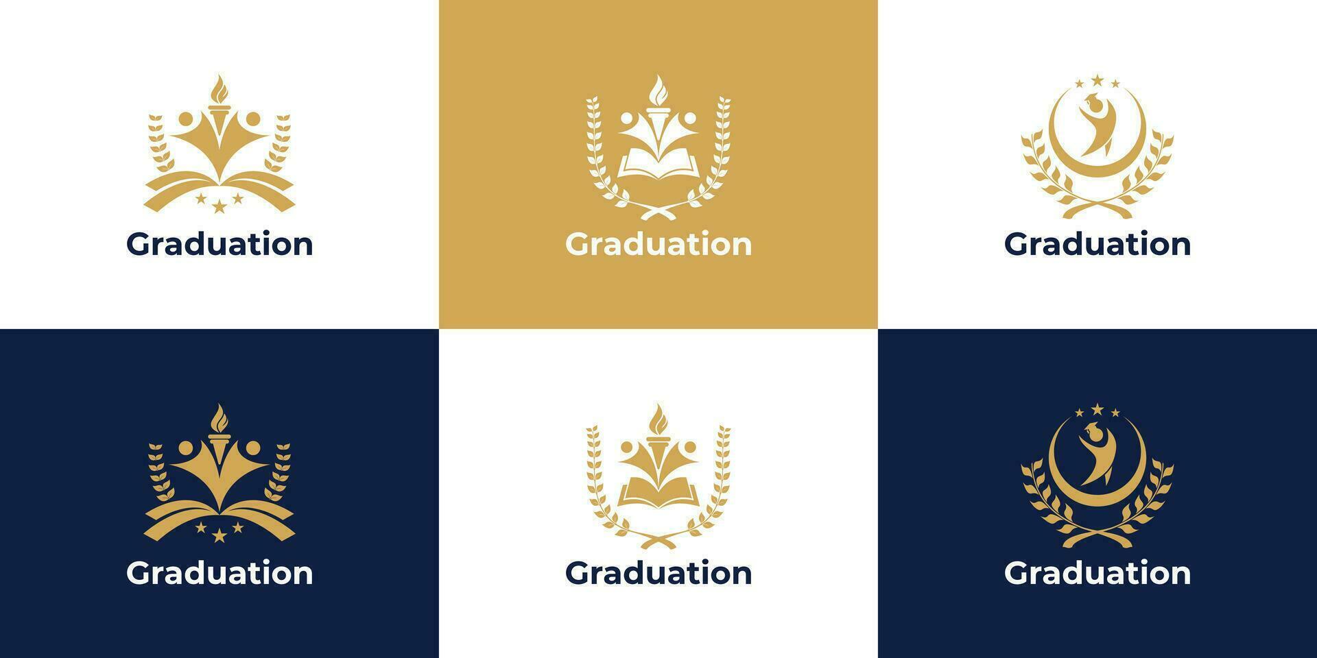 Set of education logo design for university and school academy. vector