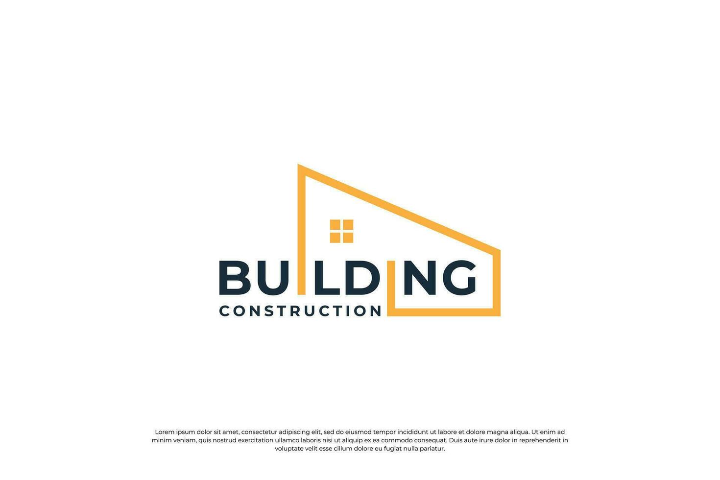 Building house structure logo design with typography art vector. vector