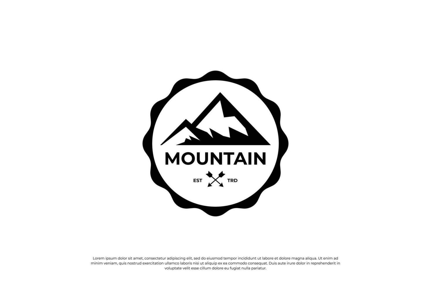 vintage badge mountain adventure logo design. mountain travel emblem. vector
