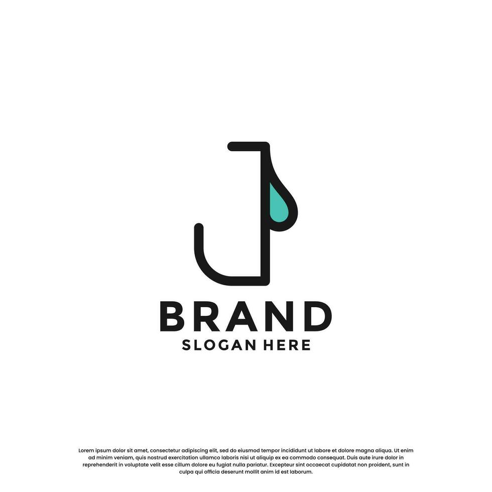 letter J with drop combination logo design inspiration vector