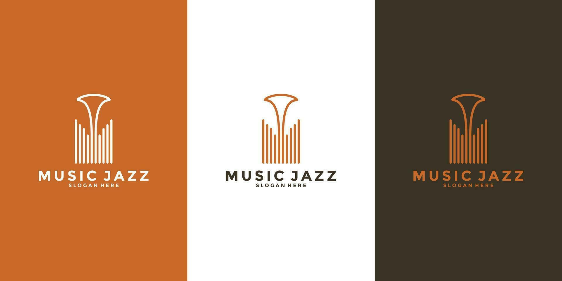 minimalista música jazz logo diseño para tu músico o música amantes o negocio etc vector