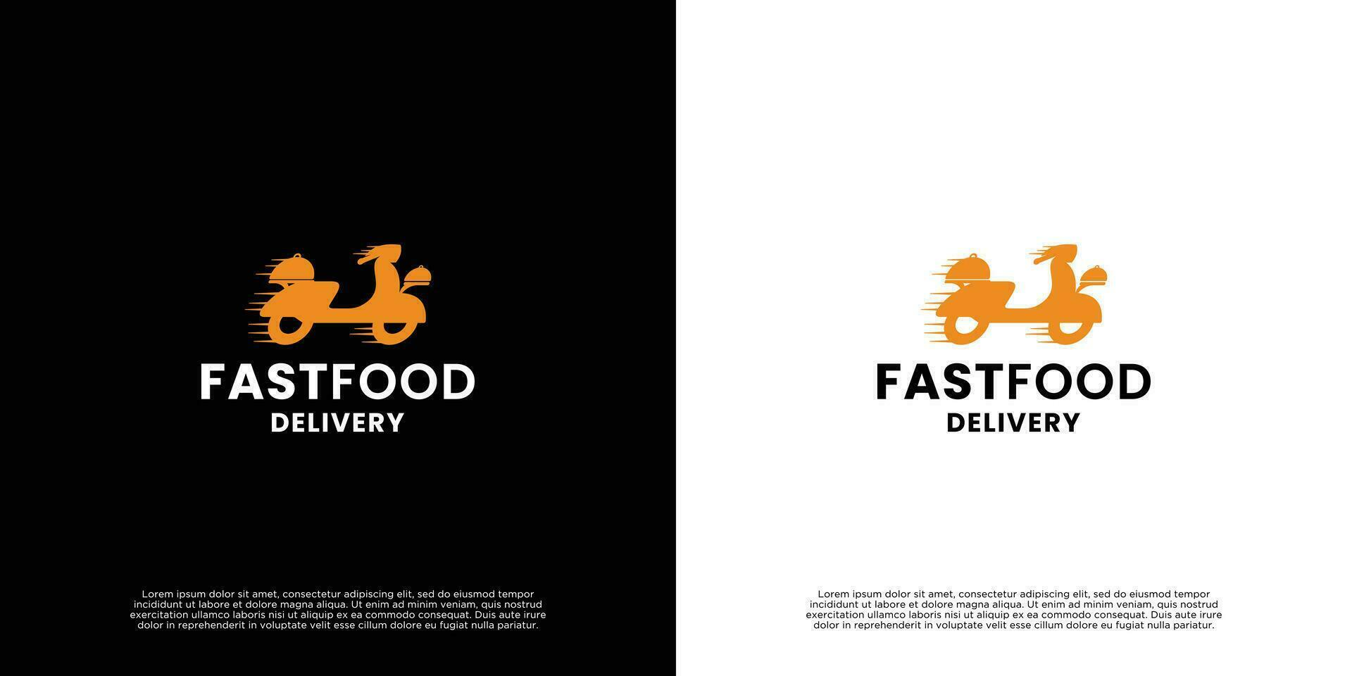 rápido comida entrega, en línea comida logo diseño modelo vector