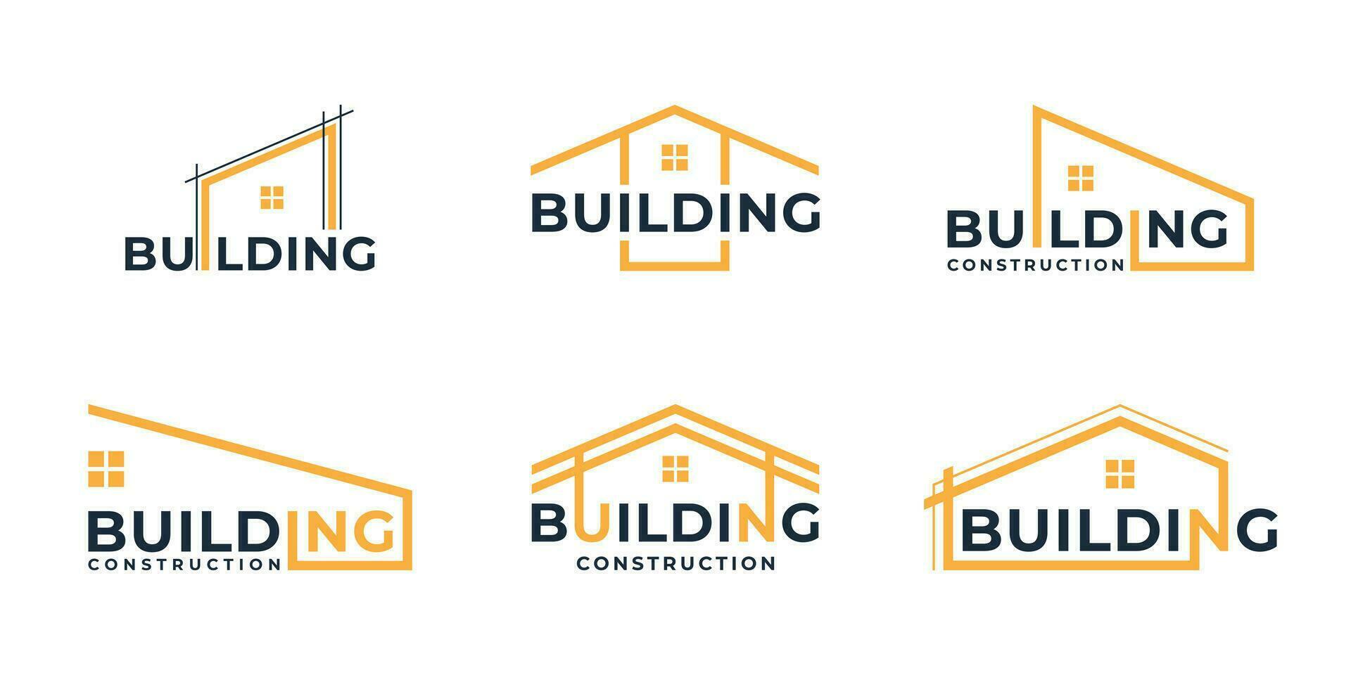 set of building construction logo design template. Building architecture logo collection. vector