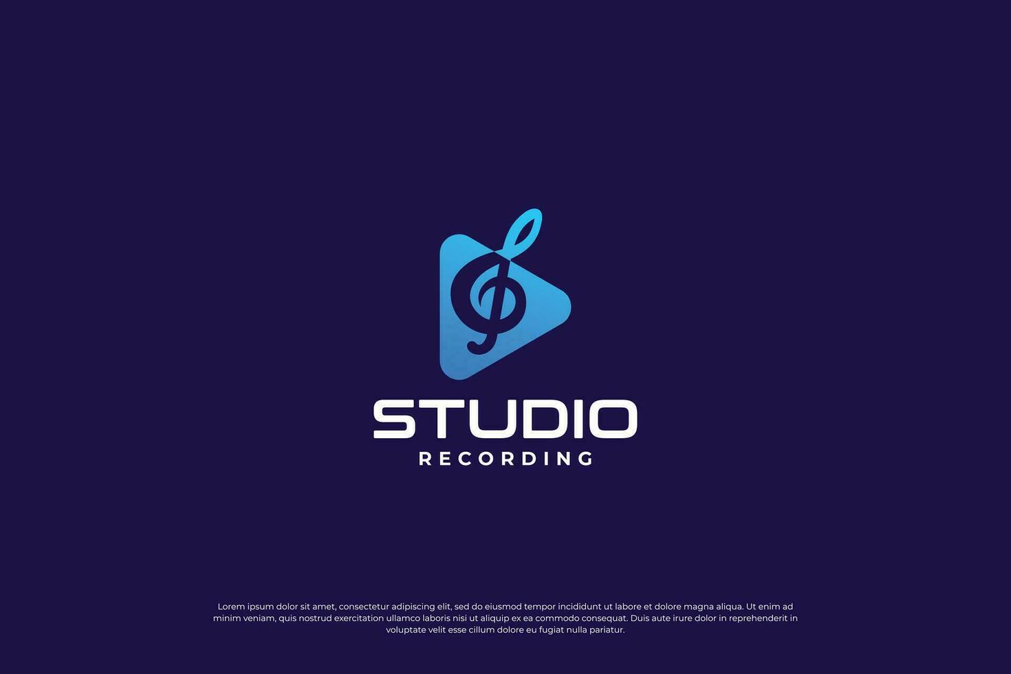 Music logo design. Studio recording, audio, sound icon template. vector