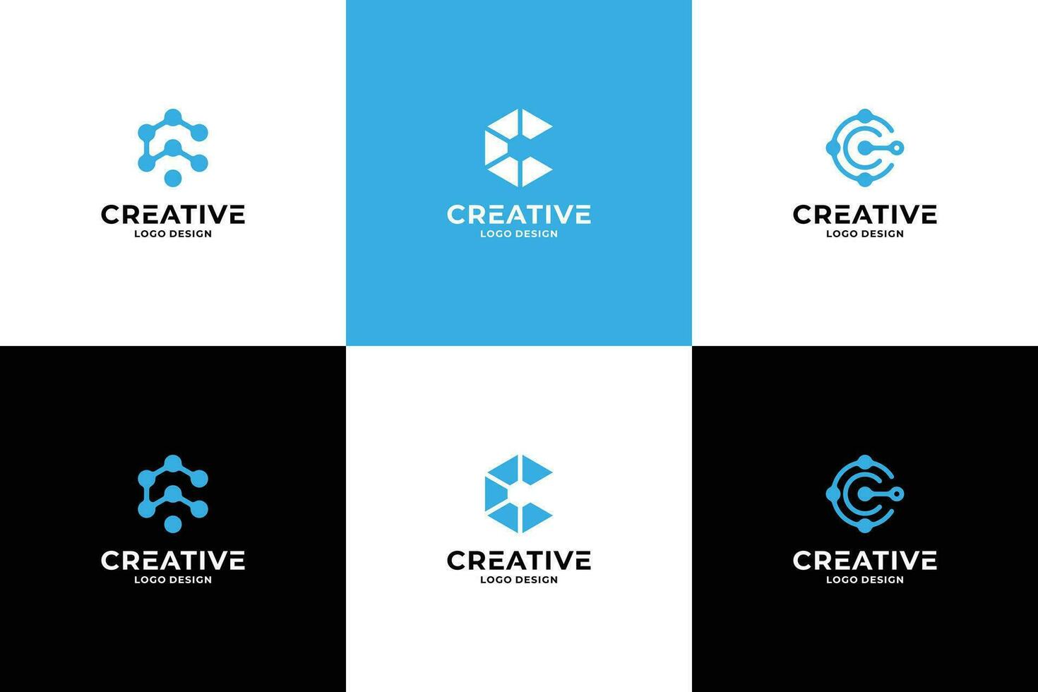 Letter C logo design collections. Modern letter C, symbol C logo vector. vector