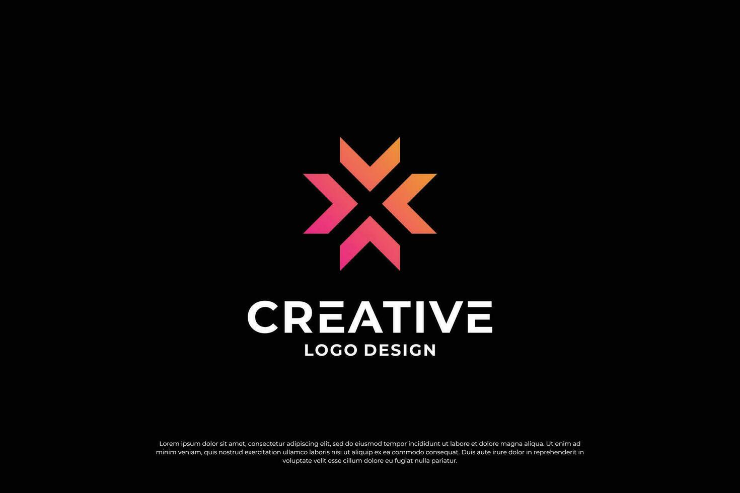 Letter x logo design template. Initial letters X. Creative X symbol. vector
