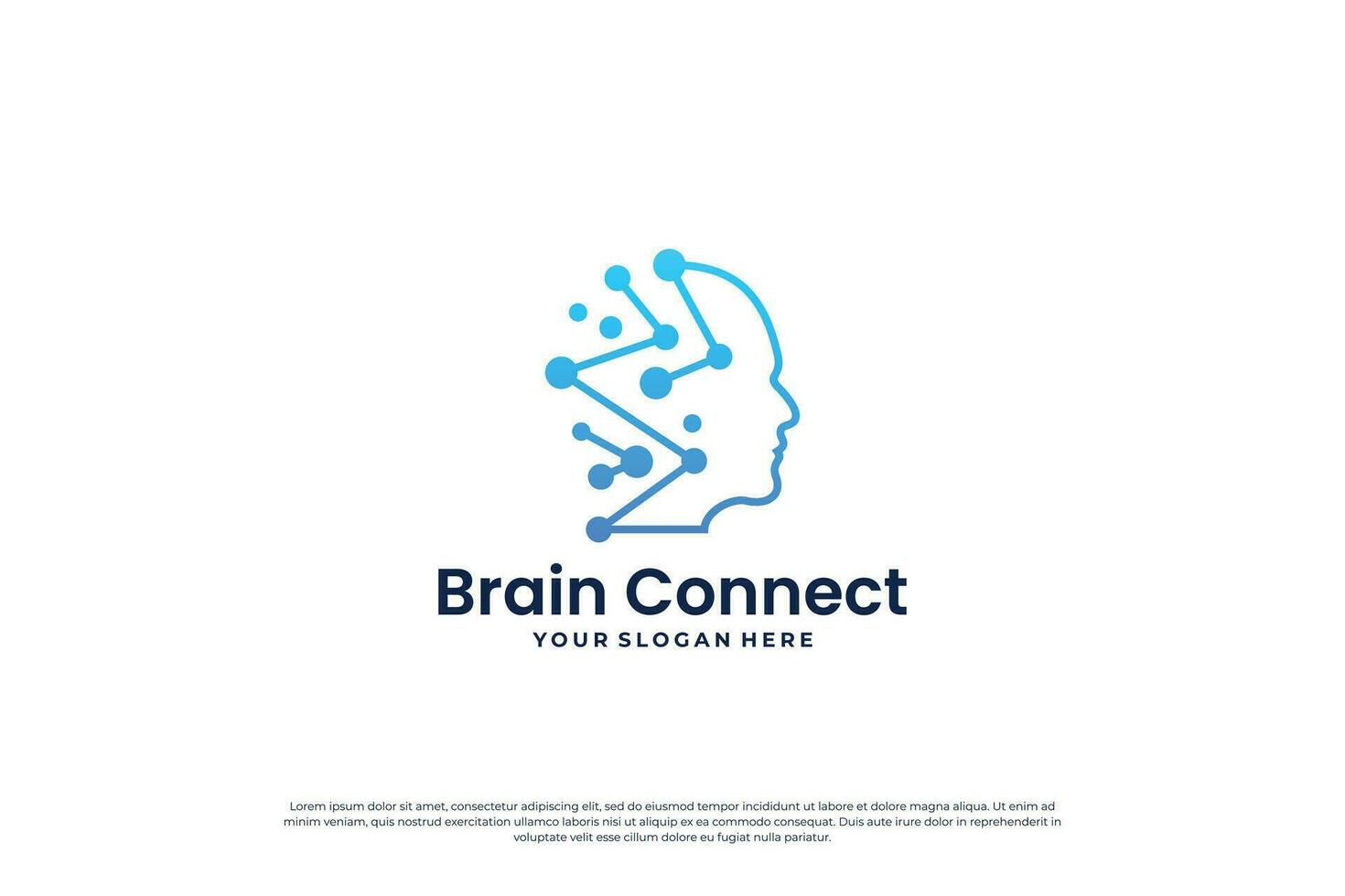 digital brain connection logo design. vector