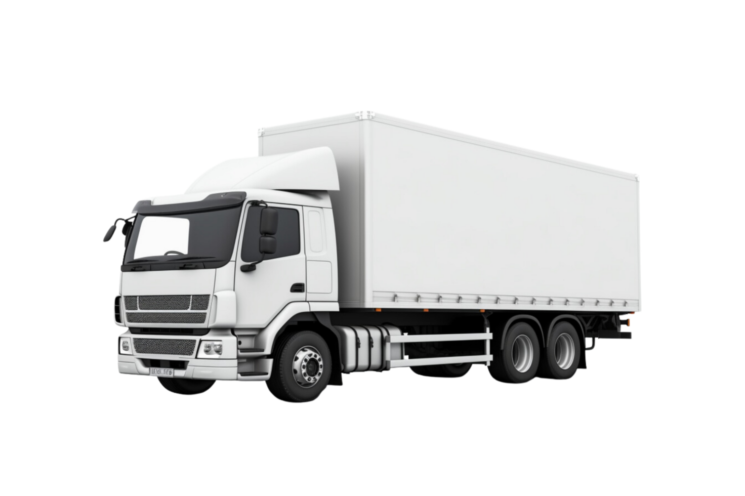 AI generated Delivery white truck with space for text isolated over on transparent background. png