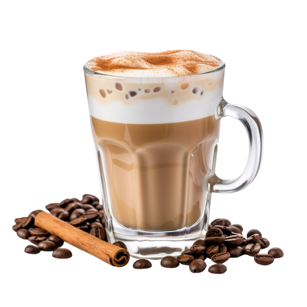 AI generated Vanilla Latte , Latte with vanilla syrup on transparent background. png