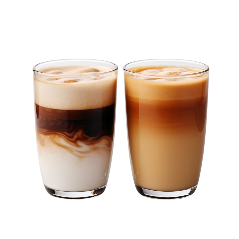AI generated Cups of hot Macchiato coffee ,with transparent background. png