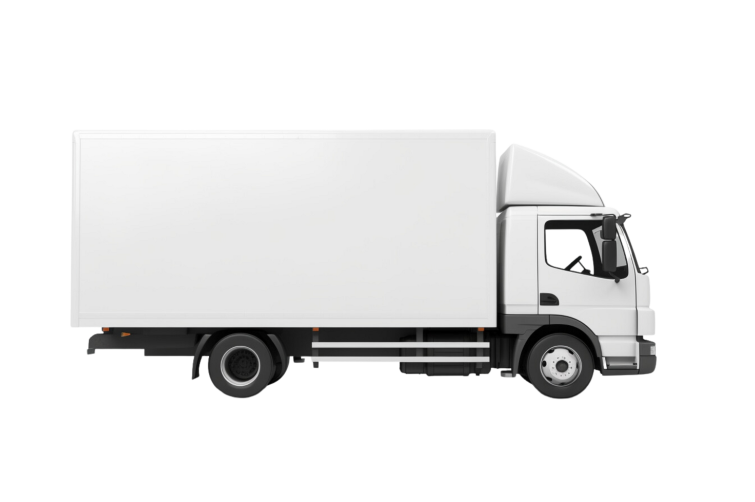 AI generated Delivery white truck with space for text isolated over on transparent background. png