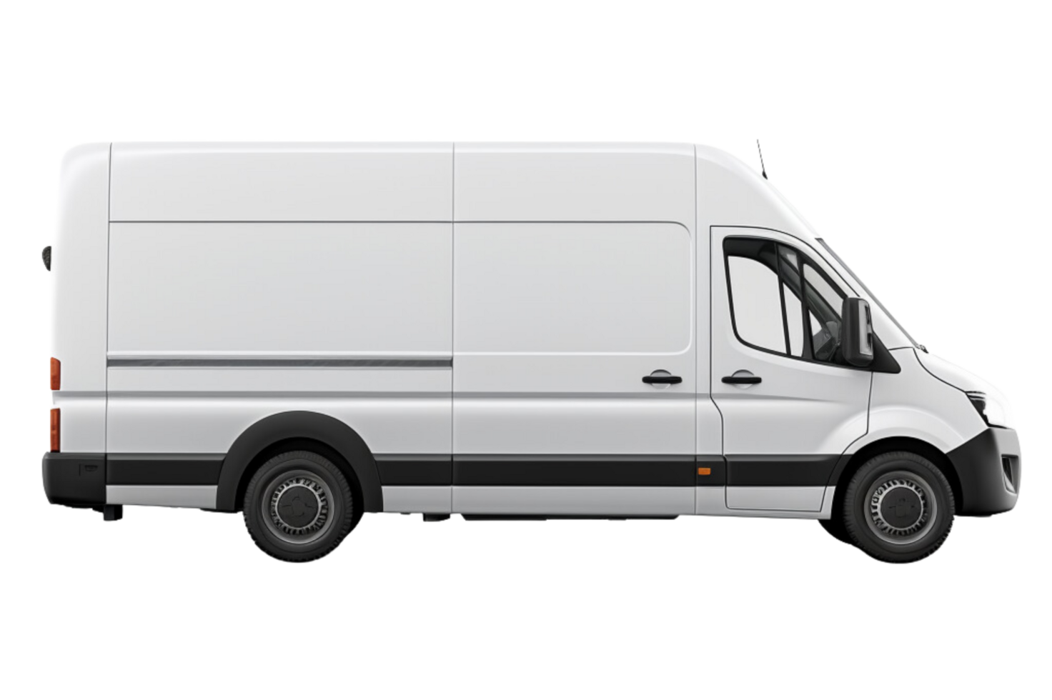 AI generated Delivery white van with space for text isolated over on transparent background. png
