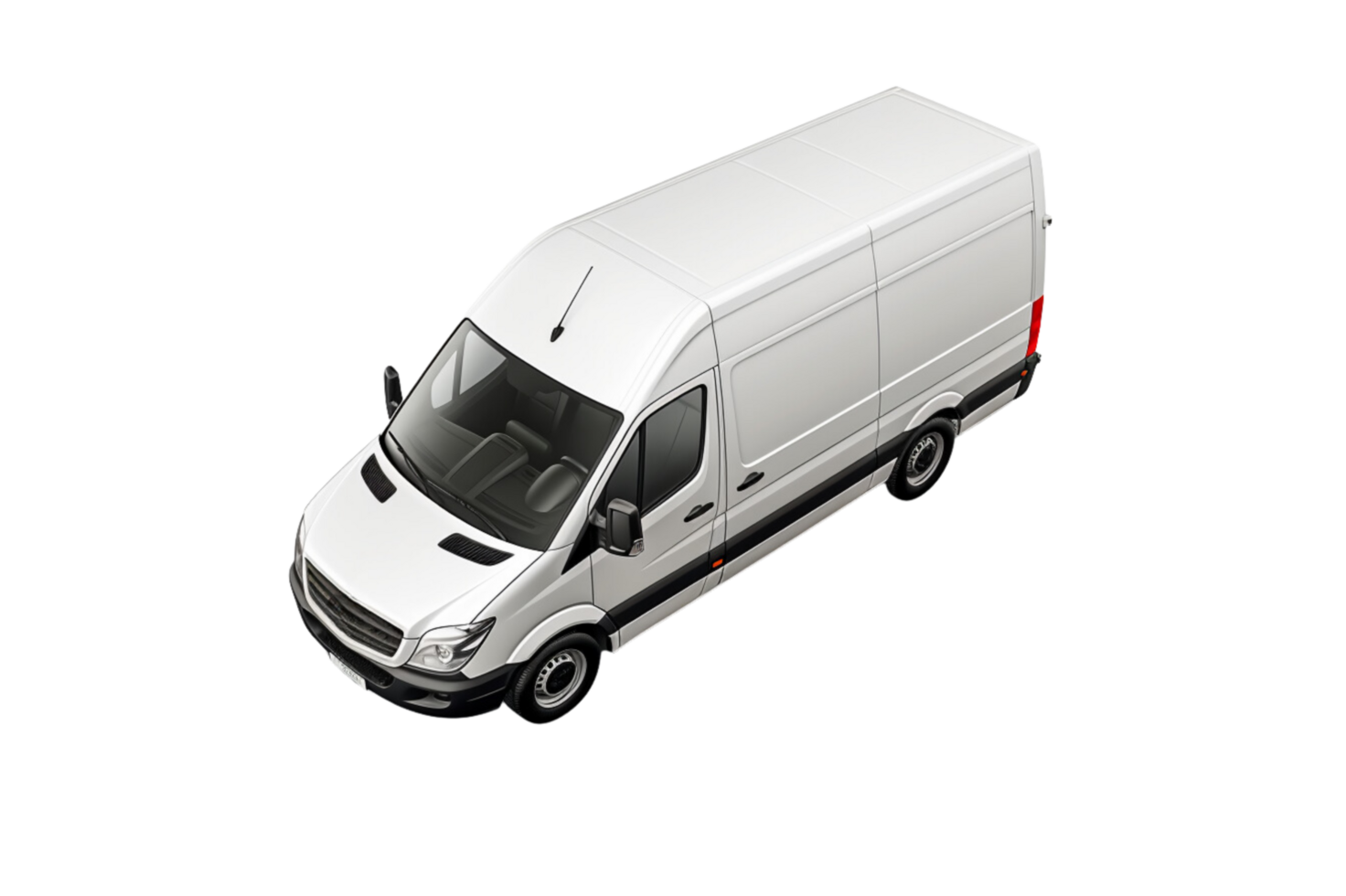 AI generated Delivery white van with space for text isolated over on transparent background. png