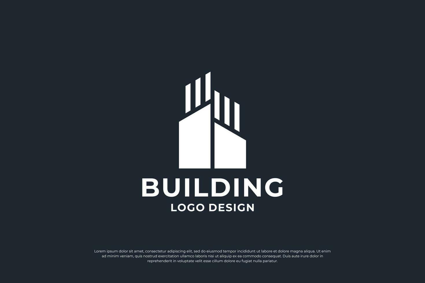 Minimalist building construction logo design. vector