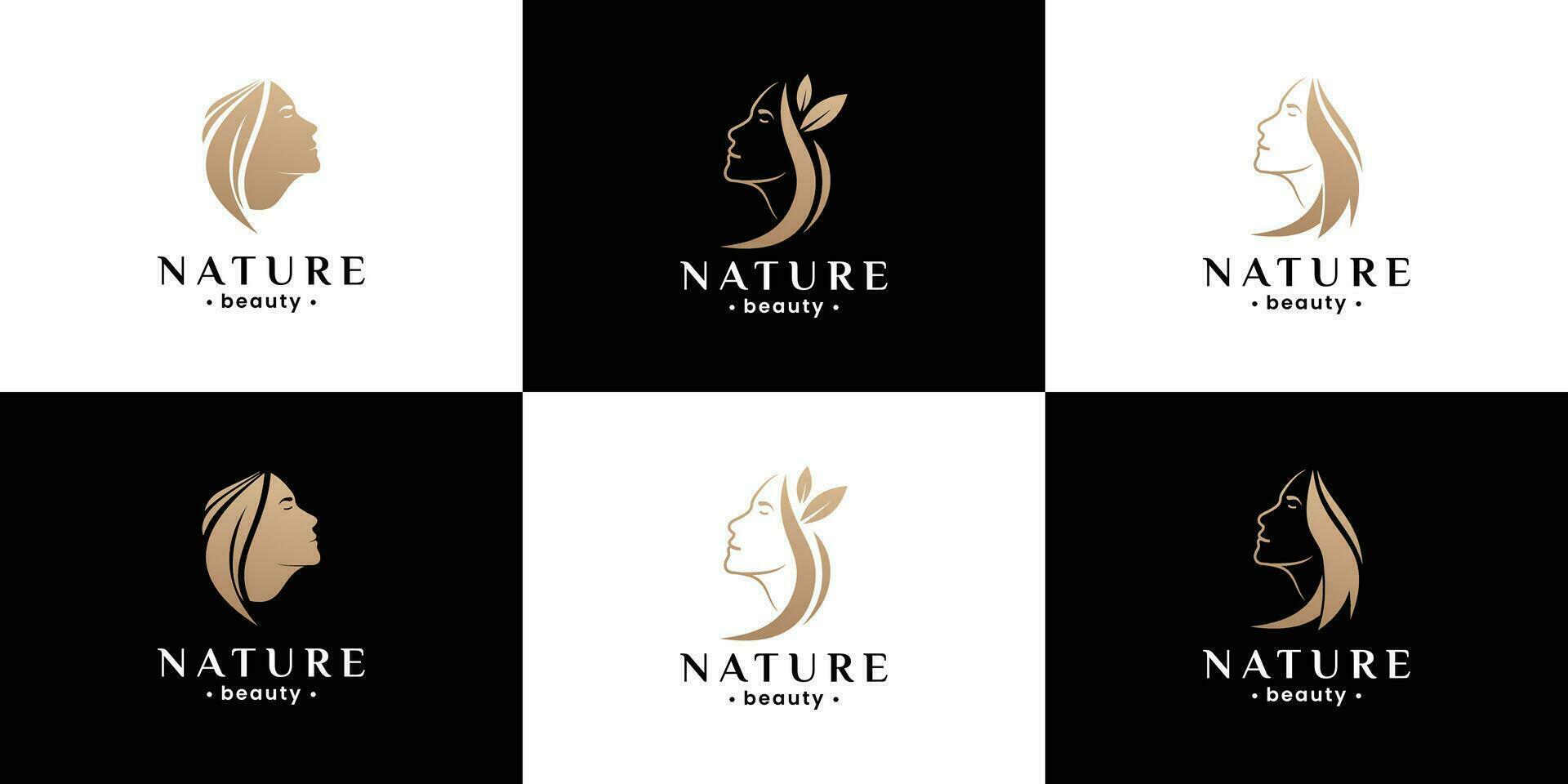 belleza salón y pelo tratamiento logo diseño recopilación. vector