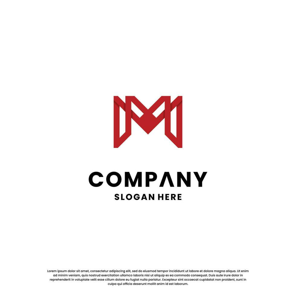 creative letter M logo design monogram for your business identity vector