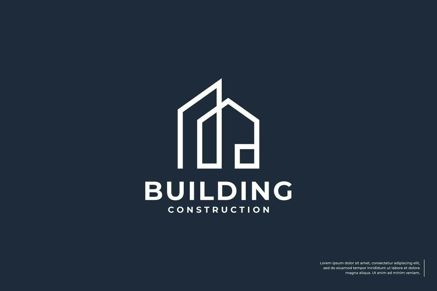 Creative building line art concept logo design vector