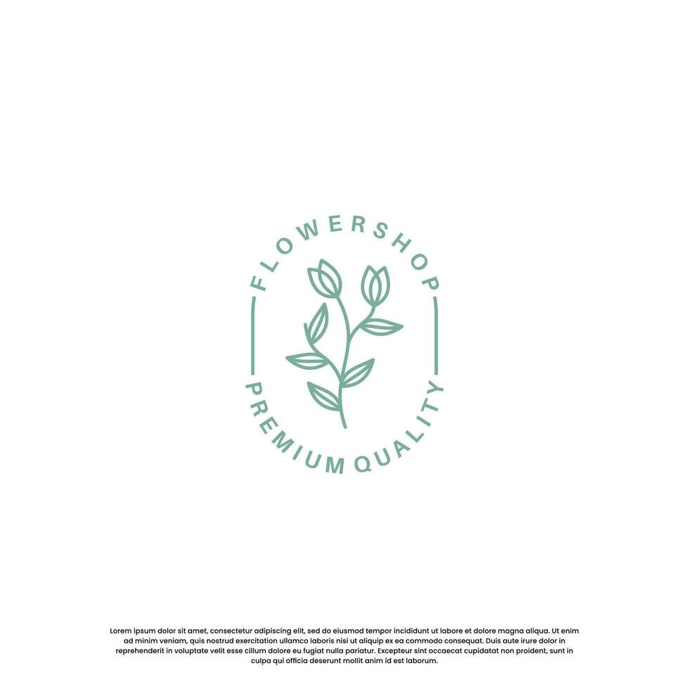 flower shop logo design vintage. logo for plant and flower business vector