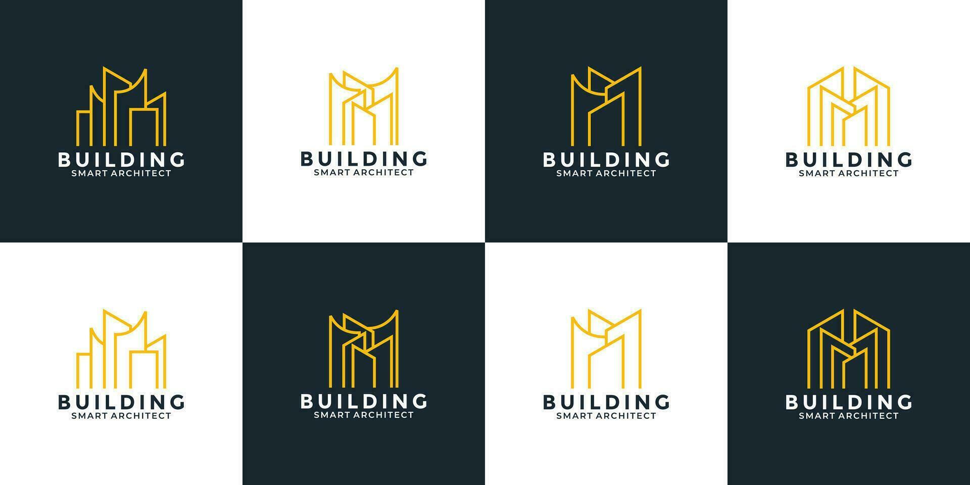 bundle set real estate logo design template for your business real estate mortgage architect etc vector