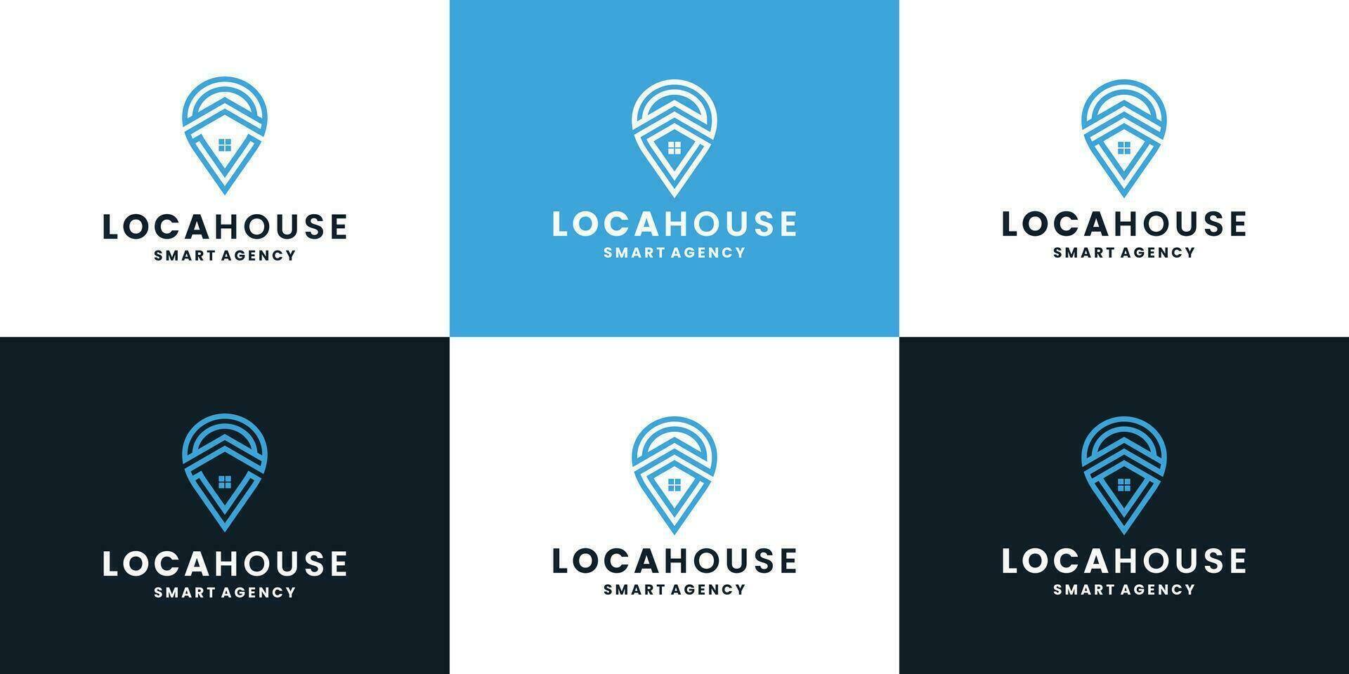 set of icon location house, home building, real estate logo design vector
