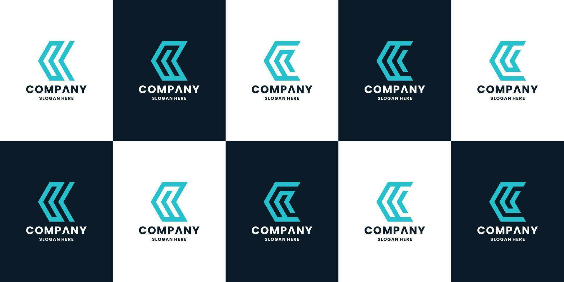 set of monogram letter C logo icon collection. C symbol for your identity vector