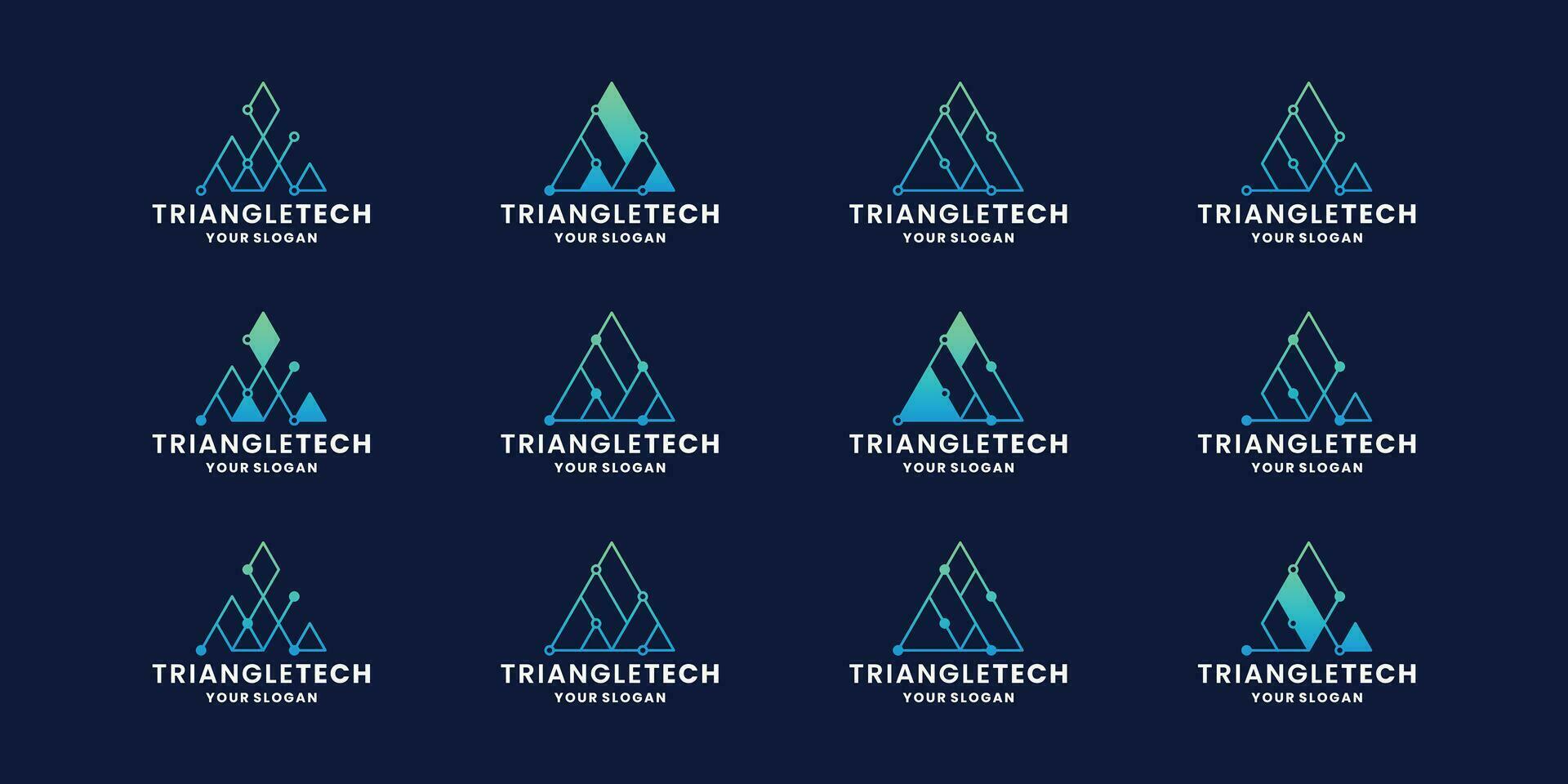 creativo triángulo tecnología concepto logo diseño con degradado color vector