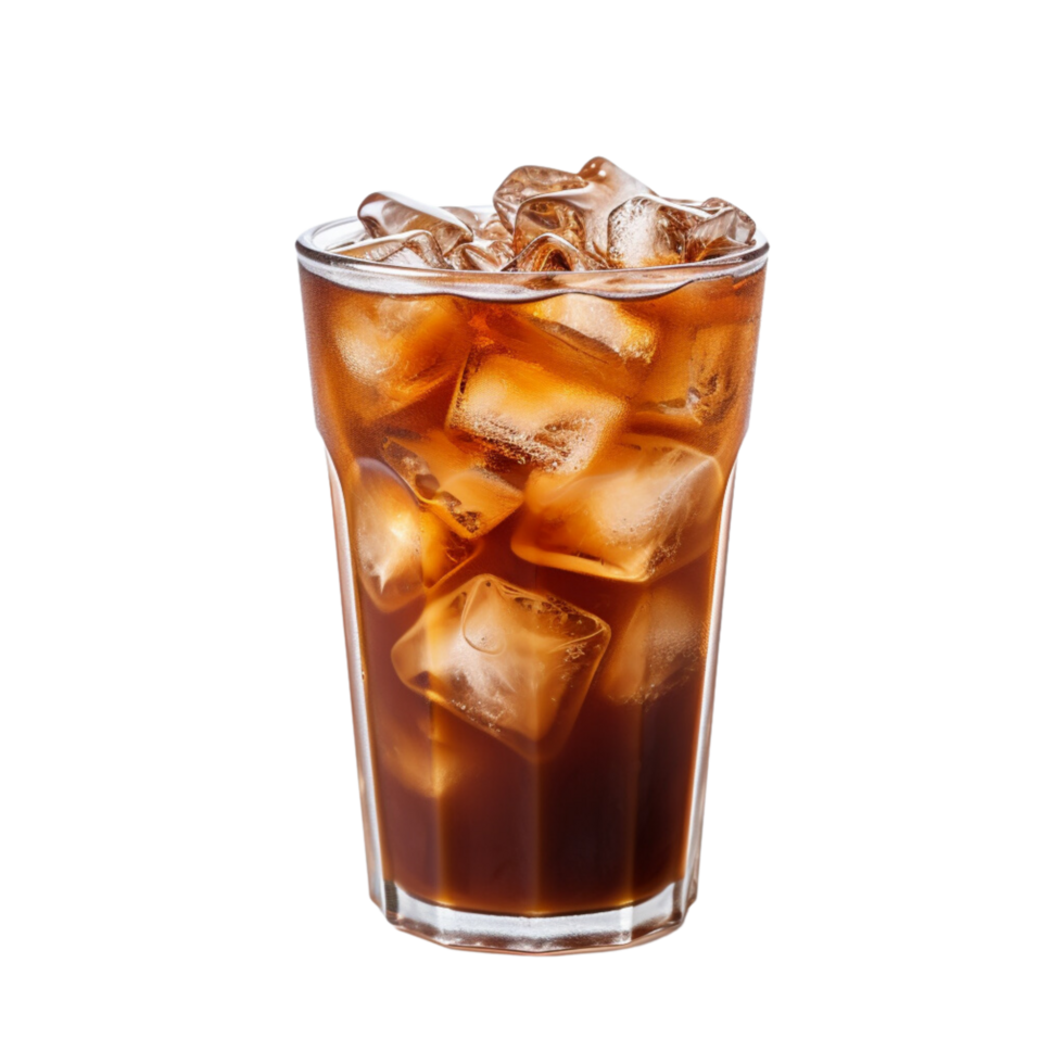 AI generated Iced Coffee ,Chilled brewed coffee with ice ,with transparent background. png